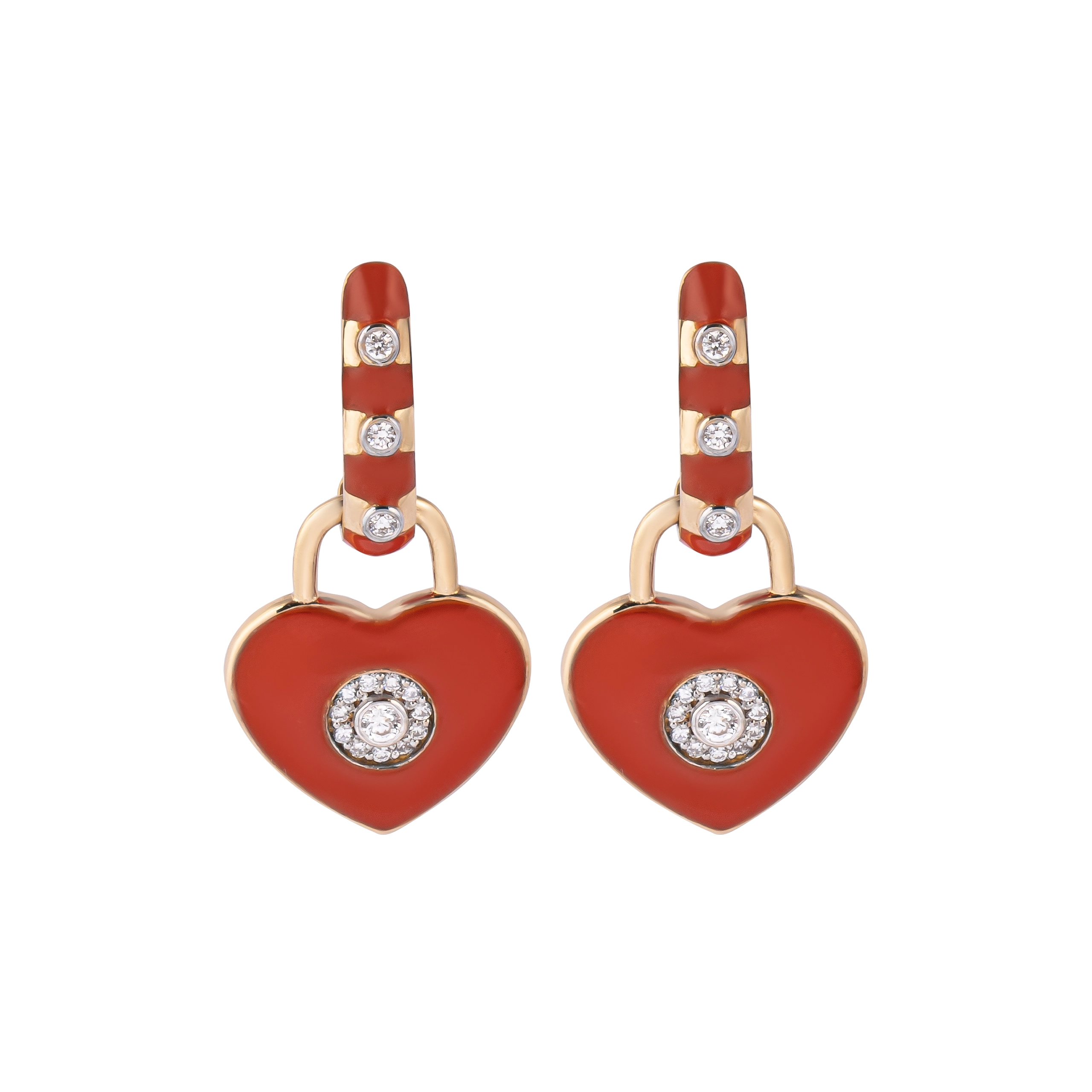 1137 گوشواره قلب میناکاری کد 1137 - تصویر 1